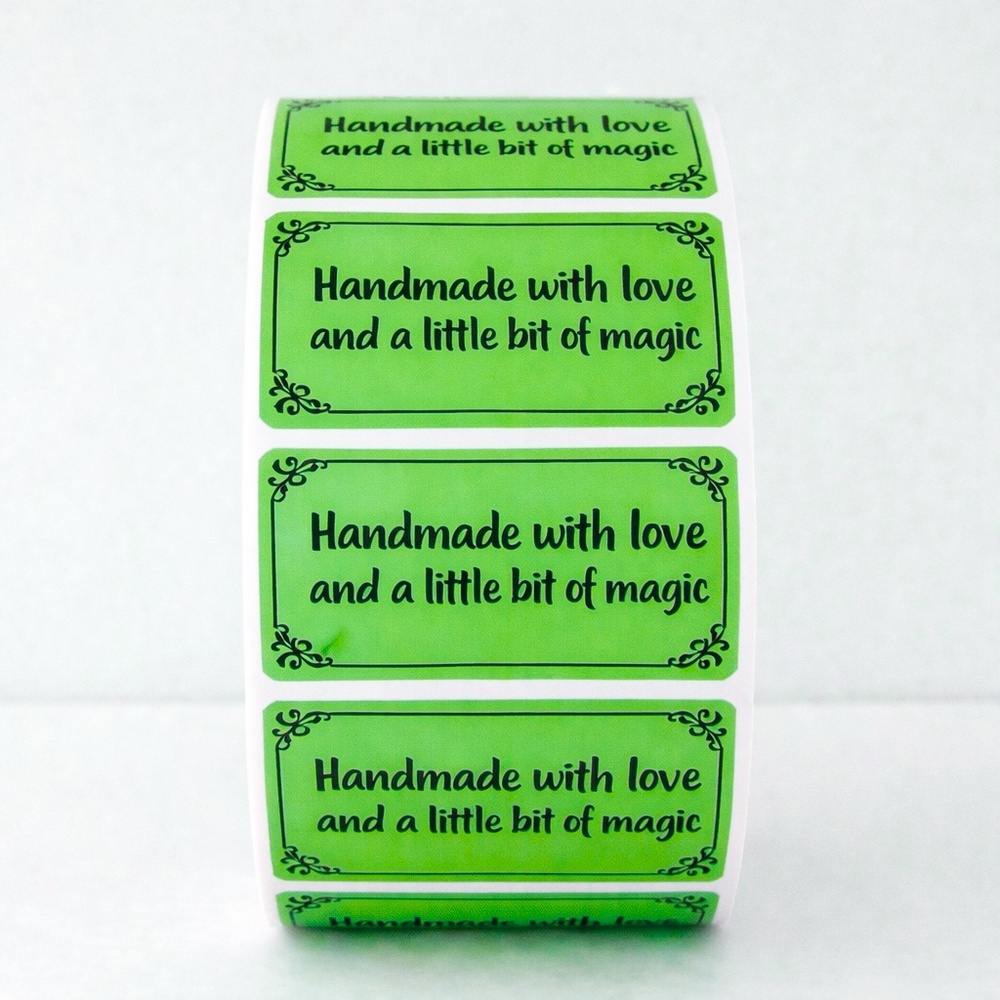 2 x 1 Inch Handmade With Love Stickers – 100 Pack Boutique Packaging Labels - Picture 3 of 10